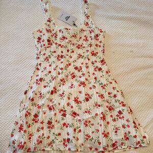 Princess Polly White and Red Floral Mini Dress